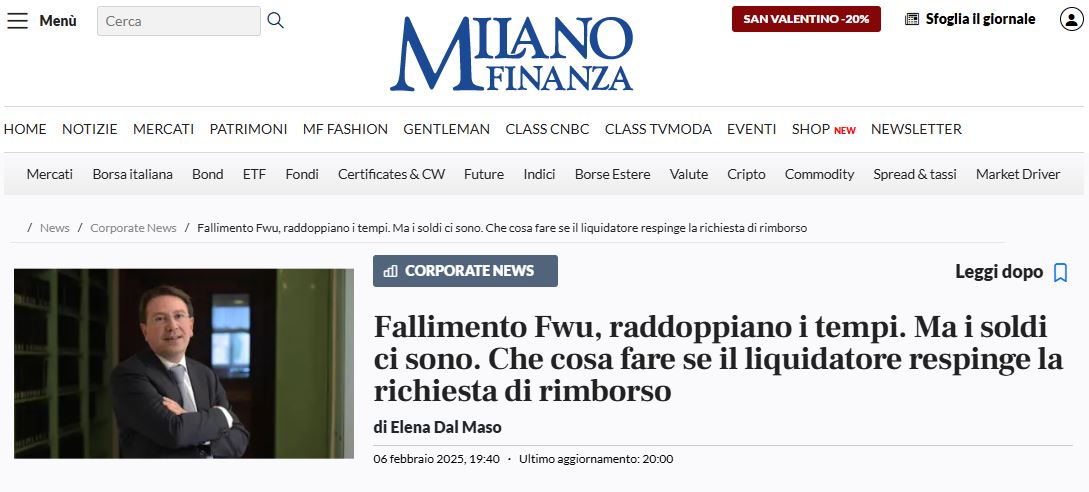 Antonio Pinto intervistato oggi su Milano Finanza sul tema: 