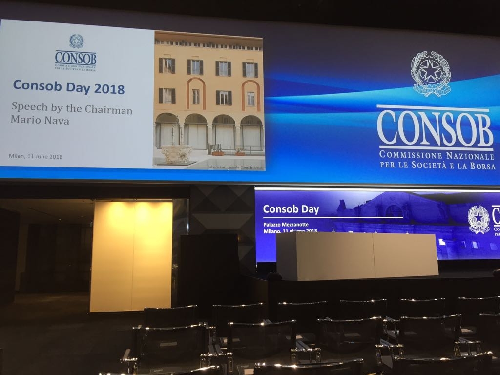 Antonio Pinto relatore al Consob day 2018, come delegato della Consulta Nazionale dei Consumatori e Utenti